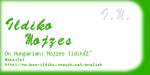 ildiko mojzes business card